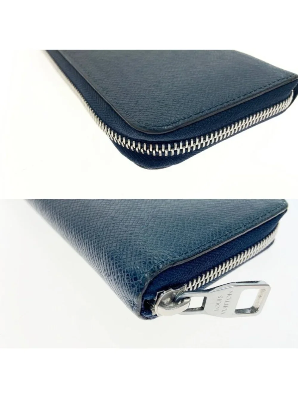 Louis Vuitton Taiga Zippy Wallet Vertical Zip Around Navy